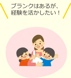ブランクはあるが、経験を活かしたい！